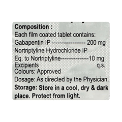 Gabapax Nt 200/10 Mg Tablet 15